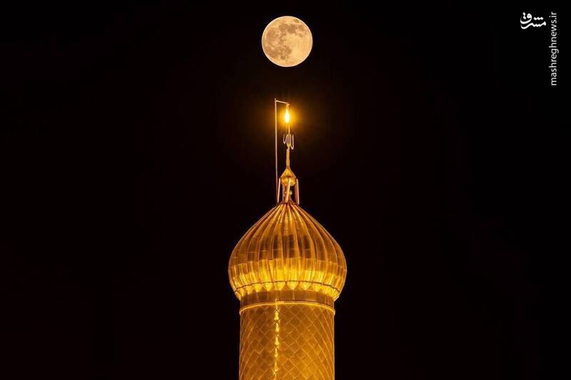 عکس / ماه کامل بر فراز حرمین کربلا 4