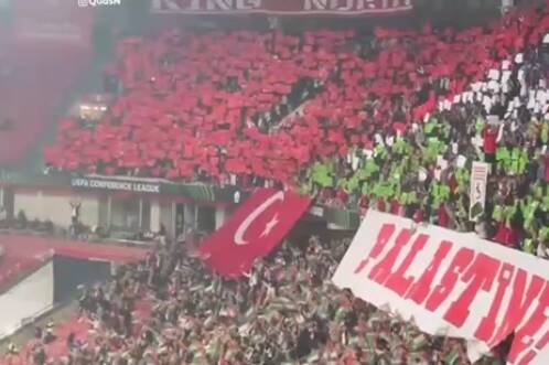  حمایت هواداران تیم فوتبال ترکیه‌ای از فلسطین