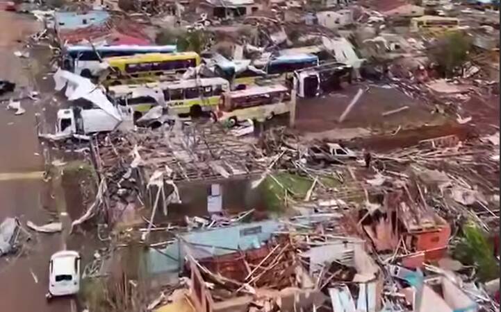 تصاویر هوایی از خسارات گردباد مرگبار در برزیل
