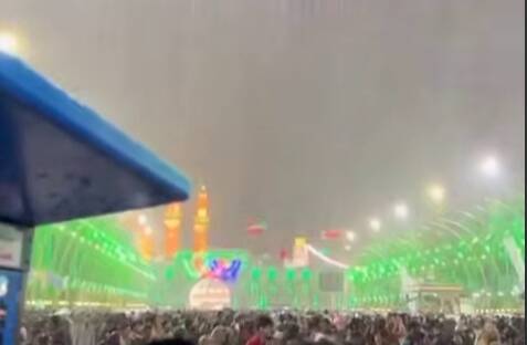 فیلم/ بارش باران در کربلای معلی