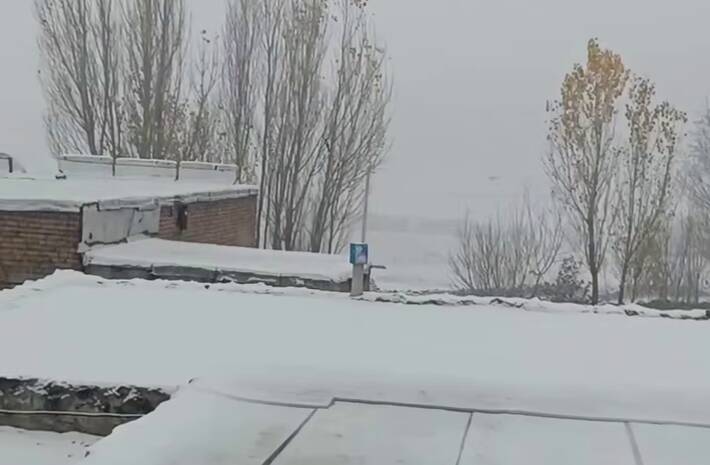 فیلم/ بارش برف پاییزی در سلماس