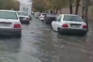 فیلم/ آب‌گرفتگی معابر در مریوان کردستان