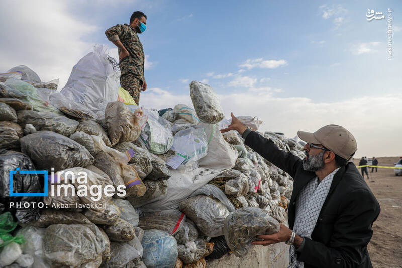 عکس/ امحای ۲۰ تن مواد مخدر در پایتخت