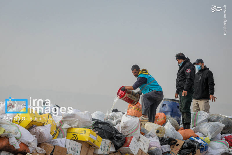 عکس/ امحای ۲۰ تن مواد مخدر در پایتخت