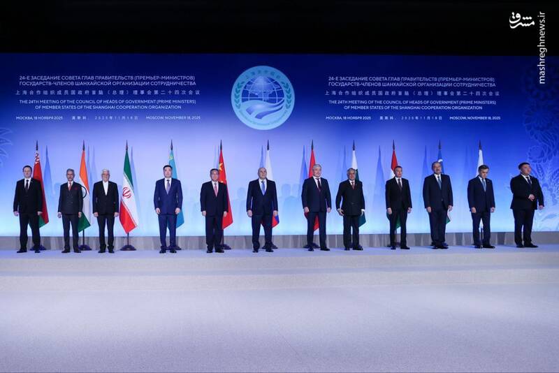 عکس یادگاری رؤسای هیات‌های شرکت‌کننده در نشست نخست‌وزیران سازمان همکاری شانگهای