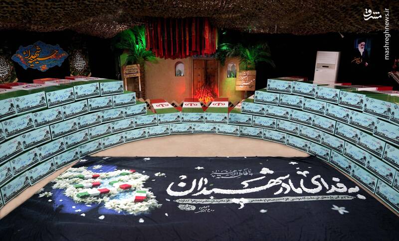 عکس/ حضور پیکر ۱۰۰ شهید گمنام در معراج شهدا