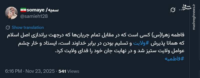 واکنش کاربران فضای مجازی در سالروز شهادت حضرت زهرا (س) 17