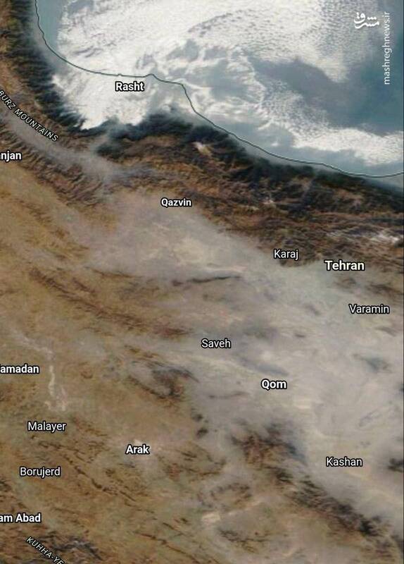 تصویر روز ناسا از آلودگی شدید هوا در ایران