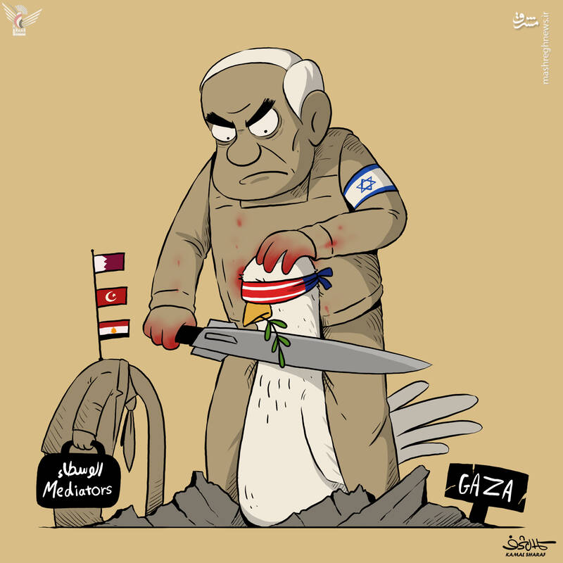 واکنش کارتونیست یمنی به انفعال جهان عرب در قبال فلسطین