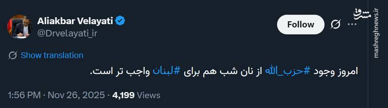 حزب الله از نان شب هم برای لبنان واجب ترست