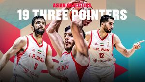 آتش بازی بسکتبال ایران با 19 شوت سه‌امتیازی