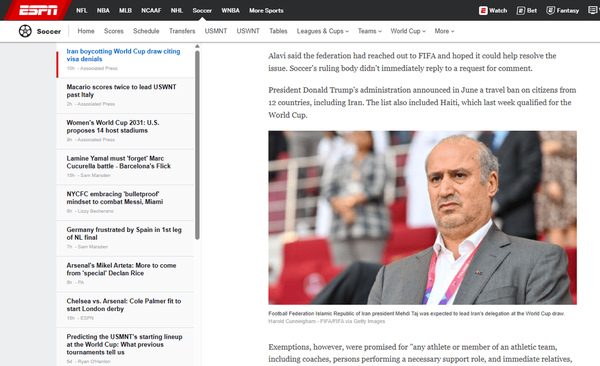 تحریم ایران علیه آمریکا؛ فیفا زیرقولش زد 3