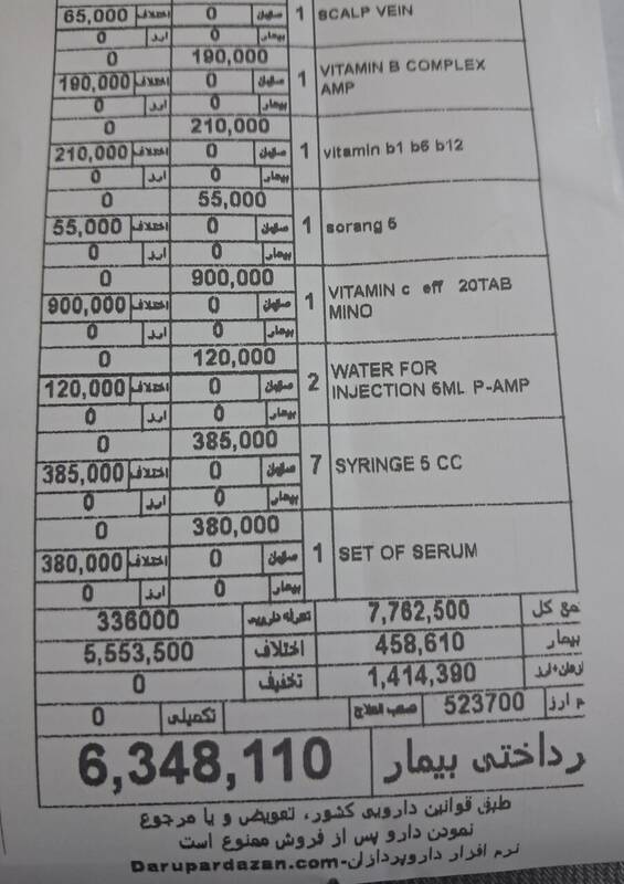 هزینه سرماخوردگی با بیمه 1 میلیون تومان + سند 3