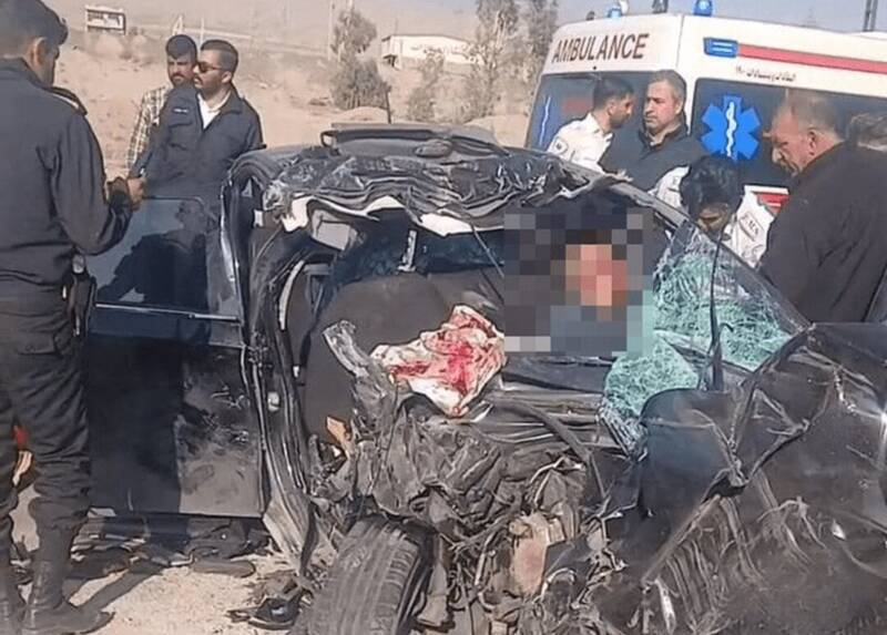 فیلم/ تصاویر تلخ از تصادف خودروی خانواده سقاب اصفهانی