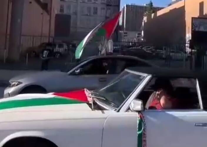 فیلم/ راهپیمایی خودرویی همبستگی با فلسطین در لس آنجلس