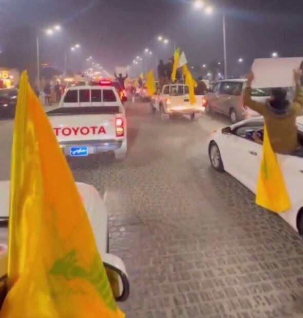 راهپیمایی خودرویی در بغداد و بصره در حمایت از حزب‌الله و انصارالله