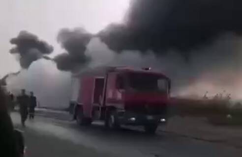 فیلم/ آتش سوزی در الدیوانیه عراق