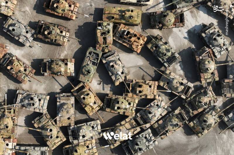 عکس/ گورستان زرهی ادوات منهدم شده ارتش سوریه