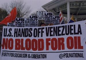 تجمع اعتراضی مقابل کاخ سفید در مخالفت با اقدامات آمریکا علیه ونزوئلا