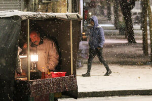 عکس/ بارش اولین برف پاییزی در زنجان