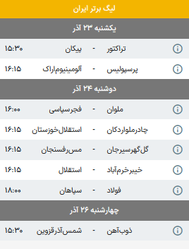 اسامی محرومان هفته چهاردهم لیگ برتر