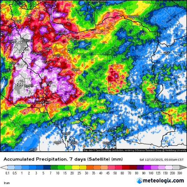 تصویر رویایی آسمان آذر برای ایران +نقشه
