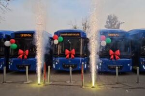 فیلم/ رونمایی از ۵ دستگاه اتوبوس برقی داخلی در تهران