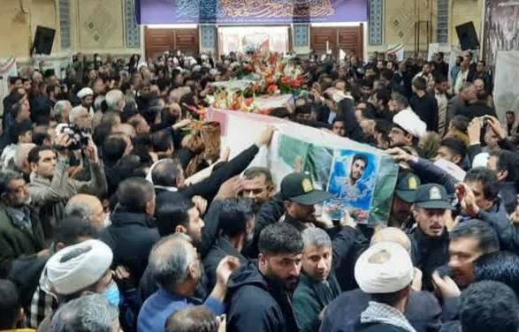 پیکر مطهر چهار شهید حادثه تروریستی در بم تشییع شد + فیلم