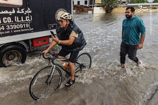 وضعیت خیابان‌های دبی پس از بارش باران