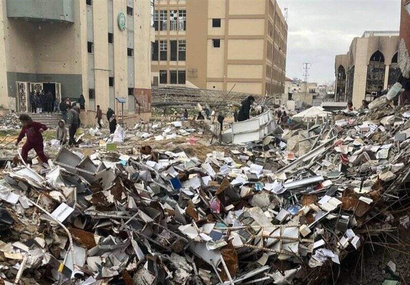 غزه،فرهنگي،رژيم،صهيونيستي،كتابخانه،اسرائيل،كتاب،تخريب،آرشيو، ...