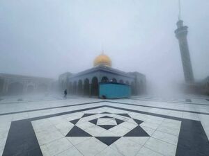 حرم سیده زینب(س) غرق در مه شد