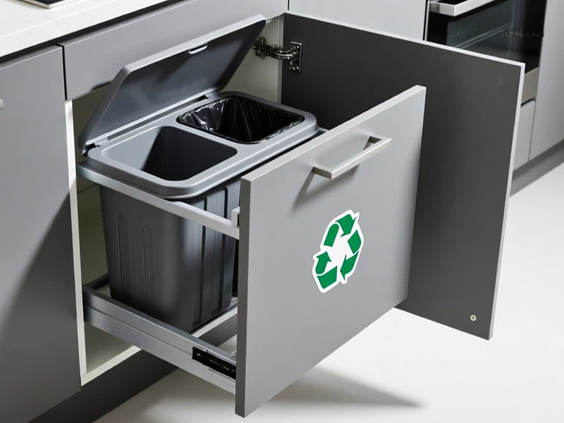 این اکسسوری ها برای آشپزخونه لازمه: سطل زباله کابینت ، جا بطری و جا ادویه