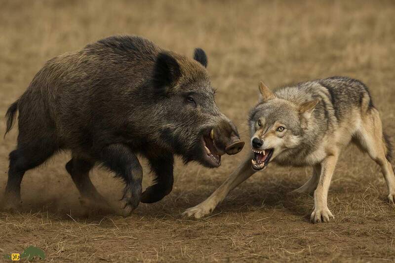 فیلم/ شکار گراز توسط گرگ‌ها در ارتفاعات مازندران