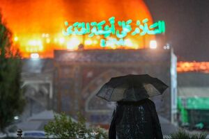 حال و هوای بارانی زائران در حرمین سامرا