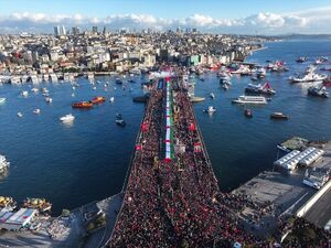 حماسه حضور اهالی استانبول در حمایت از فلسطین