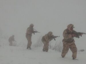 تصاویری از همرزمان شهید "مجیدی مهر" در مرز برفی بانه