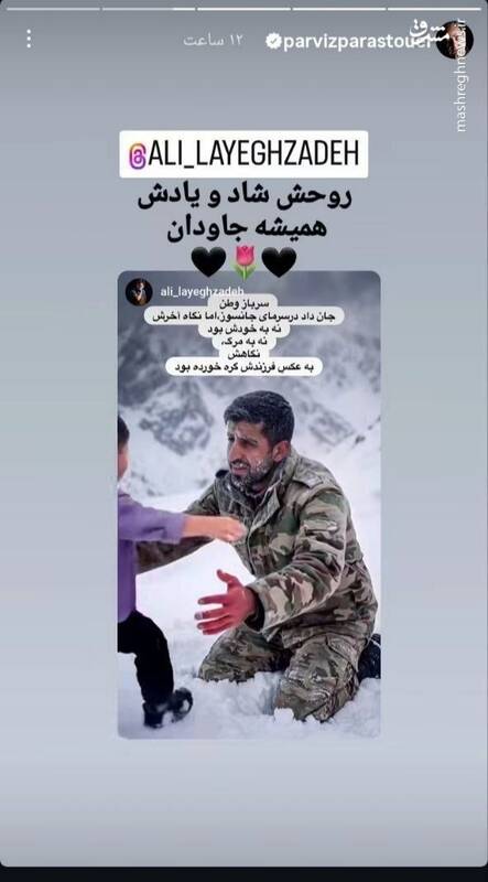 واکنش هنرمندان به شهادت مرزبان ایرانی به‌دلیل یخ‌زدگی