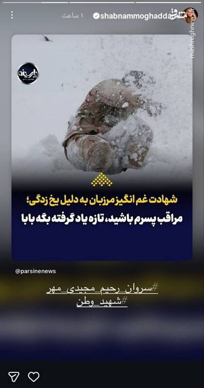 واکنش هنرمندان به شهادت مرزبان ایرانی به‌دلیل یخ‌زدگی