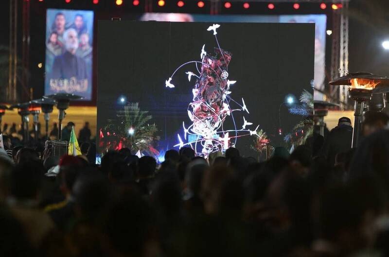 سخنرانی فالح فیاض درمراسم یادبود شهید سلیمانی در بغداد