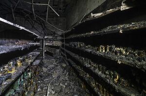 عکس/ آتش زدن فروشگاه مواد غذایی توسط اغتشاشگران در مبارکه اصفهان