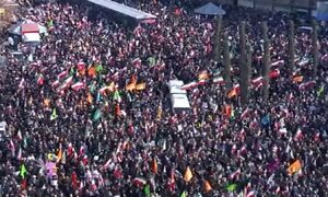 تصاویر هوایی از سیل جمعیت در راهپیمایی ضد تروریستی تهران
