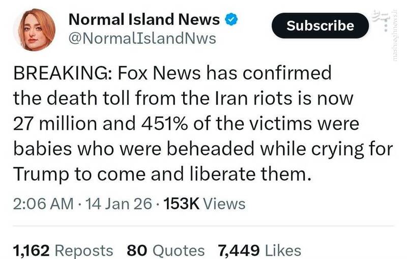 یک کاربر خارجی عددسازی رسانه‌های آمریکایی را اینطور به سخره گرفت