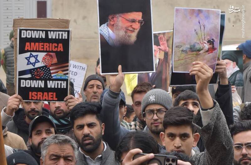 عکس/ راهپیمایی‌های گسترده در سراسر کشمیر در همبستگی با ایران