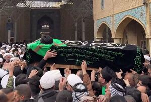 فیلم/ تشییع پیکر آیت‌الله سید هادی سیستانی در نجف