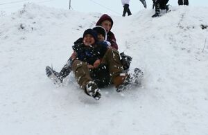 بارش برف در همدان