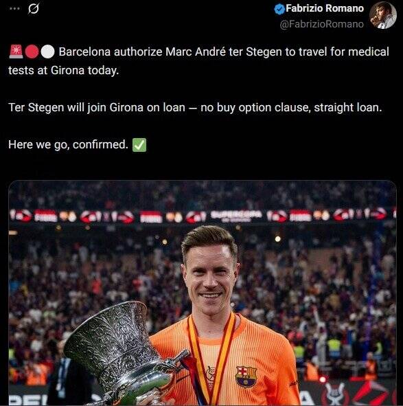 دروازه‌بان بارسلونا راهی تیم فوتبال خیرونا شد