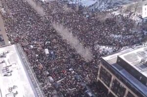 تصاویر هوایی از حضور گسترده معترضان در ایالت مینه‌سوتا