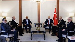 دیدار وزیر امور خارجه ترکیه با هیئت ارشد حماس در آنکارا