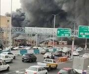 حریق گسترده یک بازارچه در جنت آباد تهران +عکس