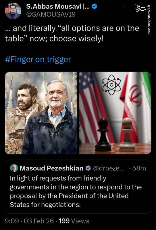 همه گزینه‌های ایران روی میز است؛ عاقلانه انتخاب کنید